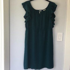 Fossil Teal Ruffle Sleeve Dress - Small